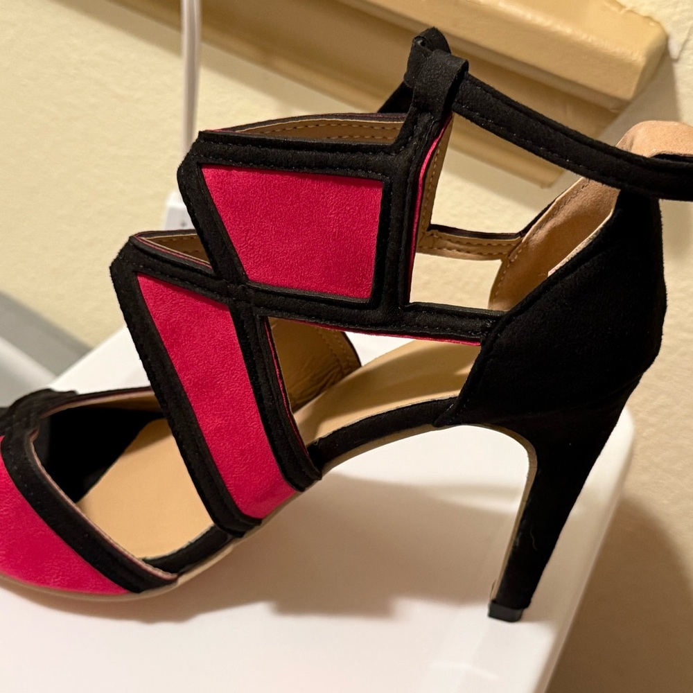 Stylish Black and Pink Women's Heels
